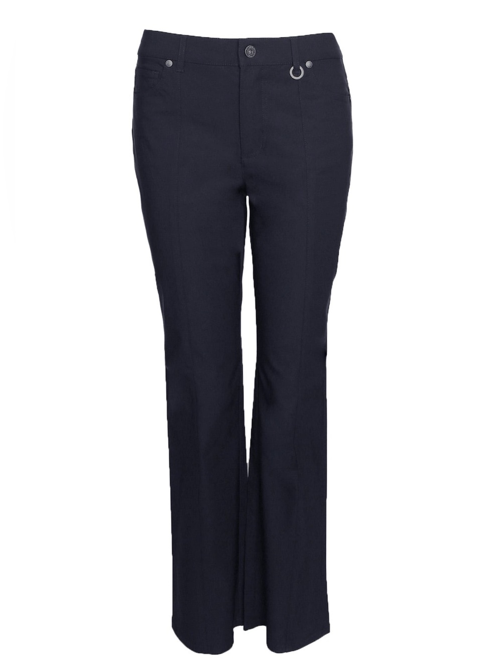 Simon Chang Micro Twill Denim Stretch Tummy Control Trousers - black